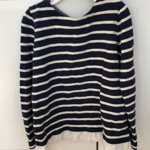 Crewcuts GSize8 Nautical Striped Ruffle Bottom Top
